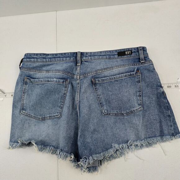 Kut from the kloth Jane high rise short blue size 14 denim womens 5635 - Picture 3 of 9